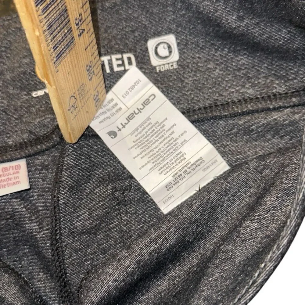 Carhartt FORCE FITTED lightweight UTILITY LEGGING women sz MED 8 gray/ black